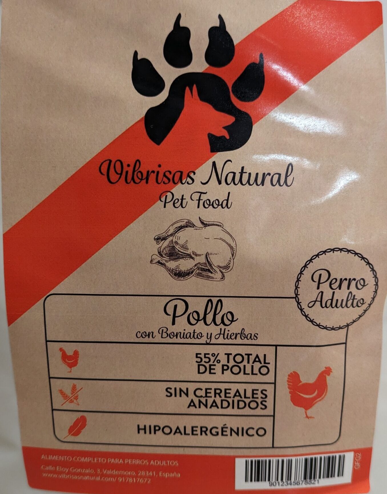 Vibrisas Natural Pollo con Boniato y Hierbas