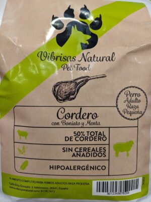 Vibrisas Natural Cordero Con Boniato y Menta Raza Pequeña